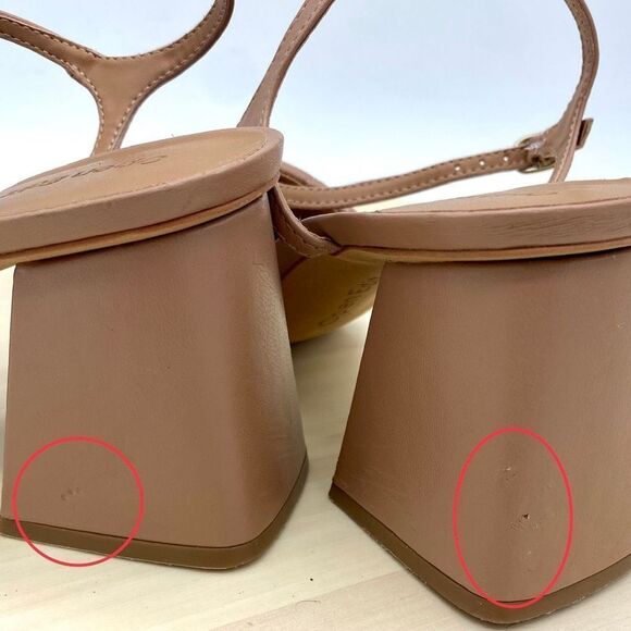 Open Edit by Nordstrom Austyn Quilted Block Heeled Sandals Tan Mocha Size 9M NEW - Picture 11 of 12